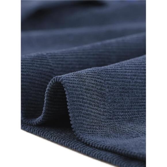 Womens High Waist Button Front A-Line Skirt Navy Blue - Picture 5 of 5